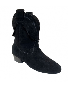 Bequeme schwarze Tanz-Stiefelette in Wildleder für Linedance