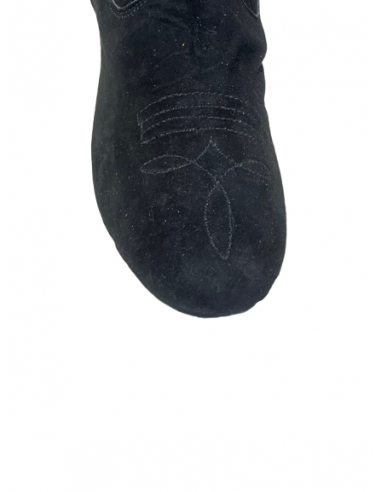 Bequeme schwarze Tanz-Stiefelette in Wildleder für Linedance