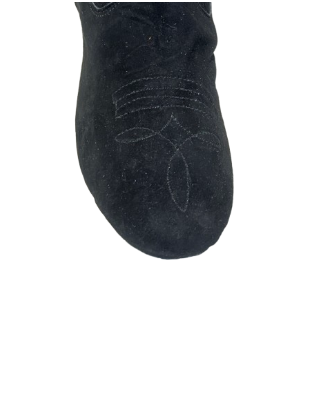 Bequeme schwarze Tanz-Stiefelette in Wildleder für Linedance