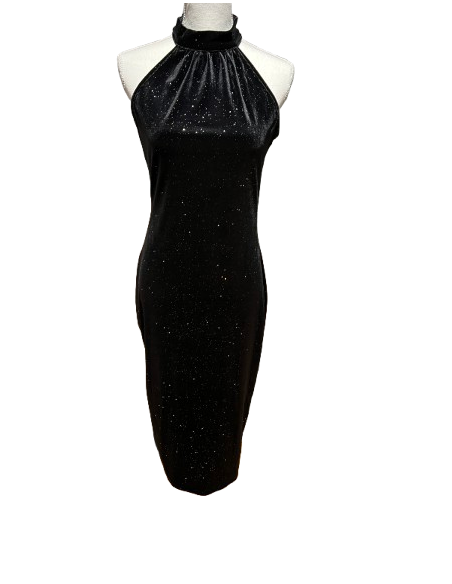 Elegant black velvet dance dress for tango