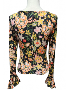 Frida Kahlo design floral long sleeve dance top 2
