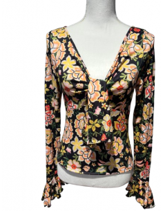 Top a maniche lunghe floreale Frida Kahlo design