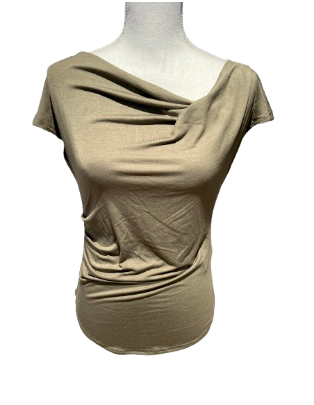 This lovely dance top in olive green is perfect for salsa or tango