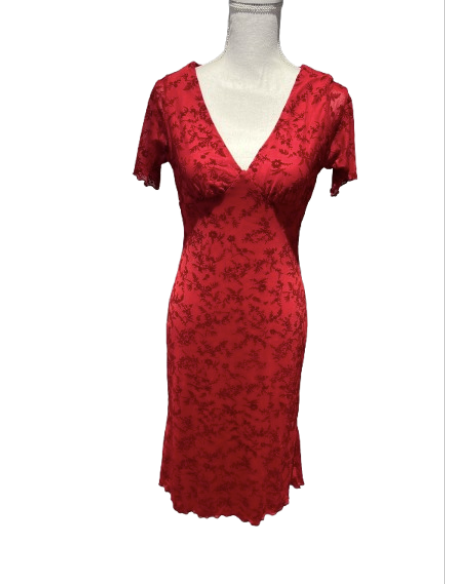 Elégante robe de tango rouge avec décolleté en V pour la danse et la fête