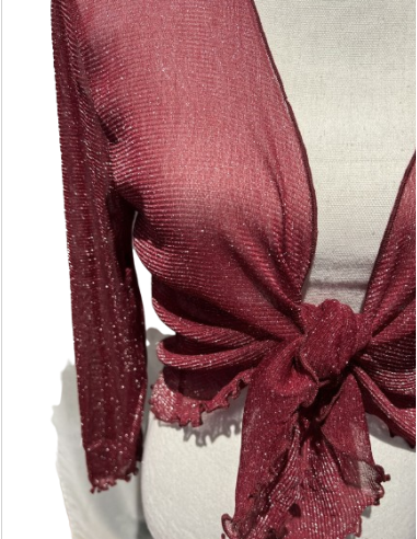 Boléro bordeaux scintillant – Tenue de danse & chaussures de danse Zurich | Robes de danse Zurich