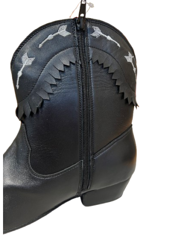 Comode stivaletti da ballo in pelle nero per la line dance