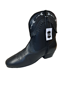 Bottine de danse en cuir noir confortable pour la linedance 2