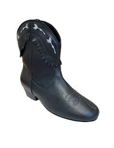 Bequeme schwarze Tanz-Stiefelette in Leder für Linedance