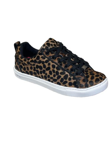 Sneaker da ballo in motivo leopardo con suola in PVC rossa per salsa, linedance