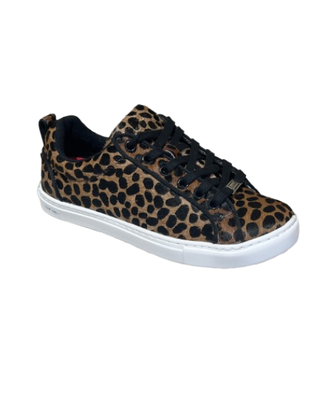 Tanzsneaker in leopard print mit roter outdoor Sohle für alle Tanzstile