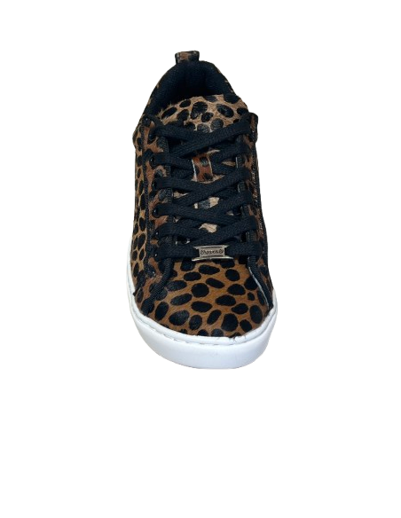Baskets de danse en leopard, semelle rouge pour dehors, 2 points de pivot.
