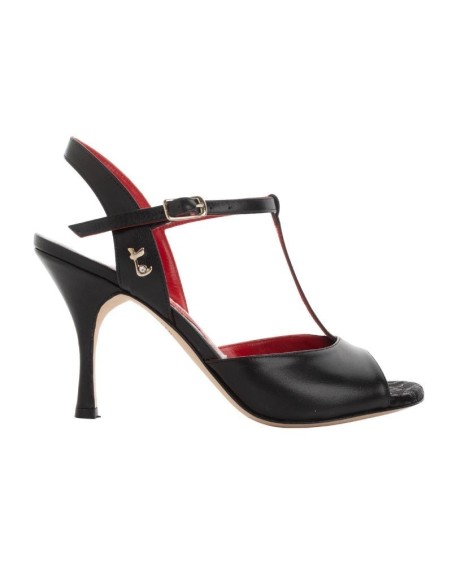 Elegante Tangolera-Tanzschuhe in Schwarz aus Nappaleder mit 8cm Absatz