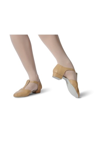 Chaussure de danse demi pointe en cuir souple, pour tous types de danse.