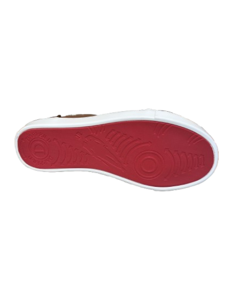 Baskets de danse en cuir caramel pour hommes avec semelle extérieure