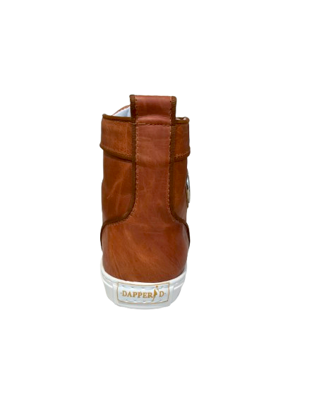 Baskets de danse en cuir caramel pour hommes avec semelle extérieure