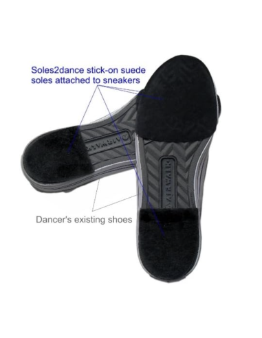 Semelles de rechange autocollantes pour chaussures de danse hommes en cuir daim noir