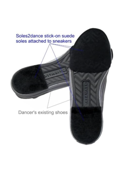 Semelles de rechange autocollantes pour chaussures de danse hommes en cuir daim noir
