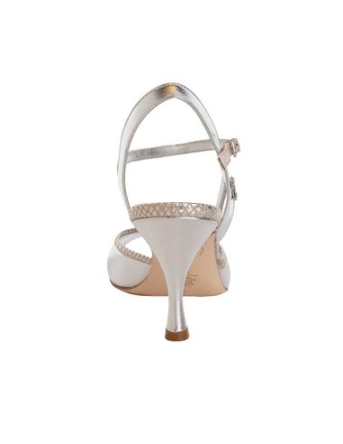 Tangolera Sara Argento Laminato Scarpe da Tango Veryfine Zurigo - Tacco 7cm