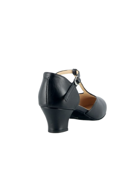 Scarpe da ballo Zurigo – Ballerina Merlet Eva, pelle nera, tacco 4cm