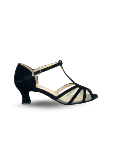 Chaussures de danse Zurich – Merlet Karmina, daim véritable noir, talon de 5cm