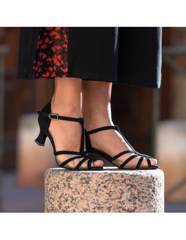 Chaussures de danse Zurich – Merlet Karmina, daim véritable noir, talon de 5cm