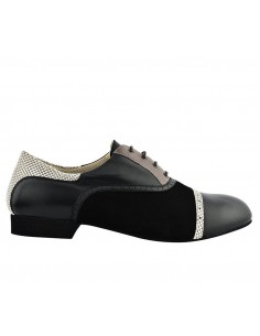Chaussures de tango Tangolera pour hommes Teo Black, semelle en cuir - VeryFine Dance Shoes Zurich