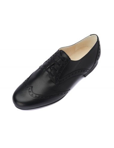 Chaussures de danse pour hommes nobles en cuir nappa noir pour le tango