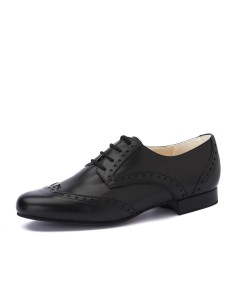 Elegant men's dance shoes made from black nappa leather for tango 2