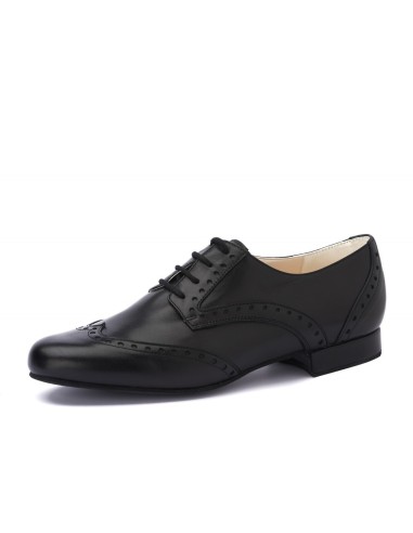 Chaussures de danse pour hommes nobles en cuir nappa noir pour le tango