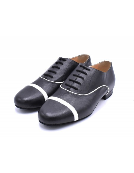 Chaussures de danse pour hommes nobles en cuir nappa noir pour le tango