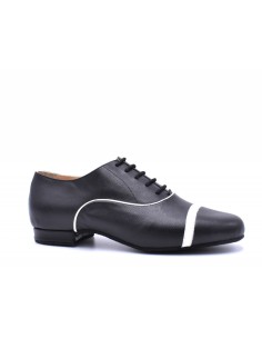 Chaussures de danse pour hommes nobles en cuir nappa noir pour le tango