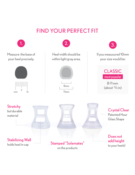 Transparent heel protectors for black stiletto heels, reusable