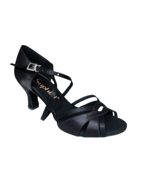 Latin dance shoes, black satin for salsa, bachata, ballroom dancing