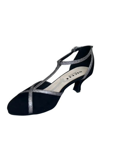 Exclusive italian made dance shoes | Black suede & glitter | Veryfine Zurich
