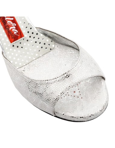 Scarpe da tango Tangolera Clio Argento Pitone Zurigo – Tacco 6 m