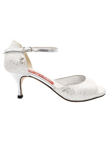 Scarpe da tango Tangolera Clio Argento Pitone Zurigo – Tacco 6 m