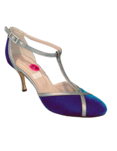 Chaussures de tango élégantes en cuir et anthracit, talon de 8cm