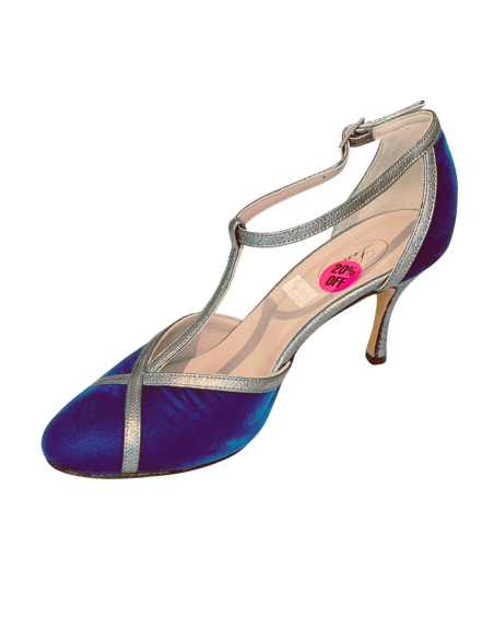 Elegante Tango-Schuhe aus Nappaleder und Glitter, 8cm Absatz