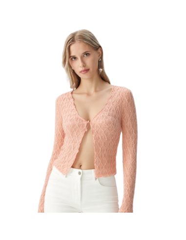 Dance jacket apricot mesh with a wavy finish and long sleeves