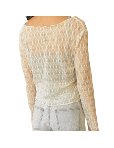 Süsser Tanz-Bolero aus Beige mit wellenförmigem Abschluss und langen Ärmeln. 2