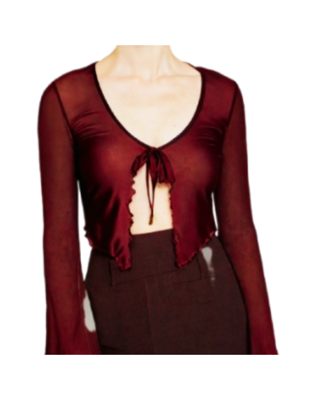 Wine Red Mesh Bolero – Dance Outfit & Dance Shoes Zurich | Dance Dresses Zurich