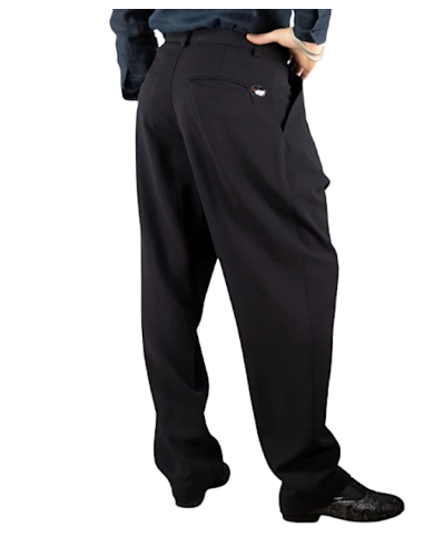Italian men's tango trousers Rossa Spina, model Tom 4 Opt. 5 Nero | Dance shoes Zurich