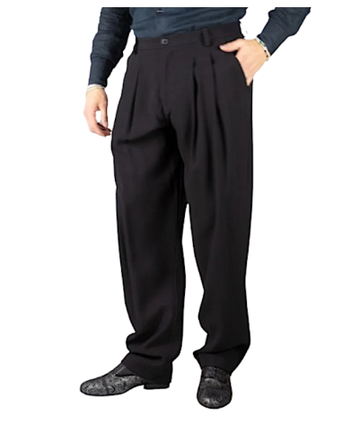 Italian men's tango trousers Rossa Spina, model Tom 4 Opt. 5 Nero | Dance shoes Zurich