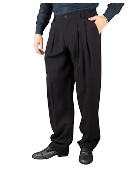 Italian men's tango trousers Rossa Spina, model Tom 4 Opt. 5 Nero | Dance shoes Zurich