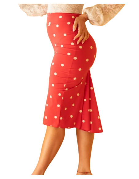 Italian Tango-Skirt in red by Rossa Spina – Available at Veryfine Dance Shoes Zürich