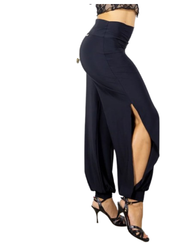 Tango/ Milonga dance pants in black jersey material for argentine tango