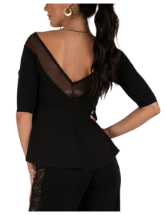 Haut de tango de Rossa Spina Italy en tissu stretch noir 2