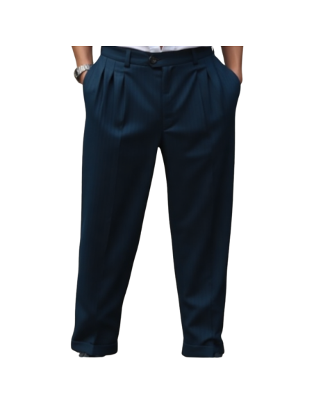 Gantlé Apollo Blue Gessato – Pantalon de tango italien  - Veryfine Zurich