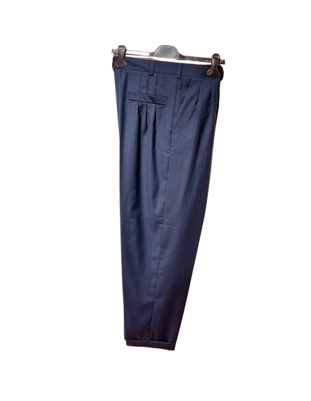Gantlé Apollo Blue Gessato – Pantalon de tango italien  - Veryfine Zurich