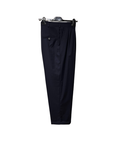 Gantlé Apollo Blue Scuro Gessato – Pantalon de tango italien  - Veryfine Zurich